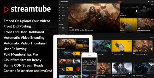 StreamTube - Video WordPress Theme