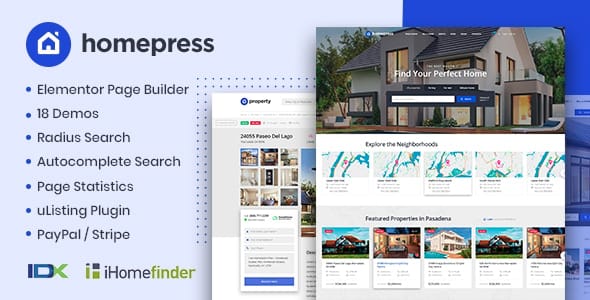 HomePress GPL – Modern Real Estate WordPress Template