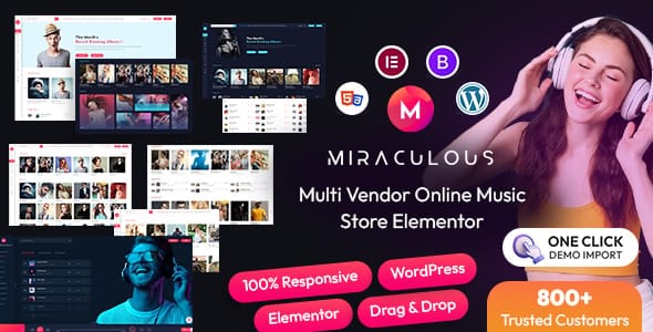 Miraculous GPL – Music Streaming & Store WP Theme
