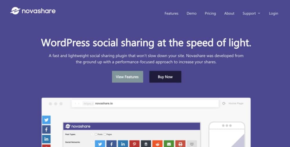 Novashare - WordPress Social Sharing Plugin
