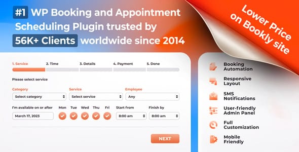 Bookly PRO – Appointment Booking and Scheduling Software System